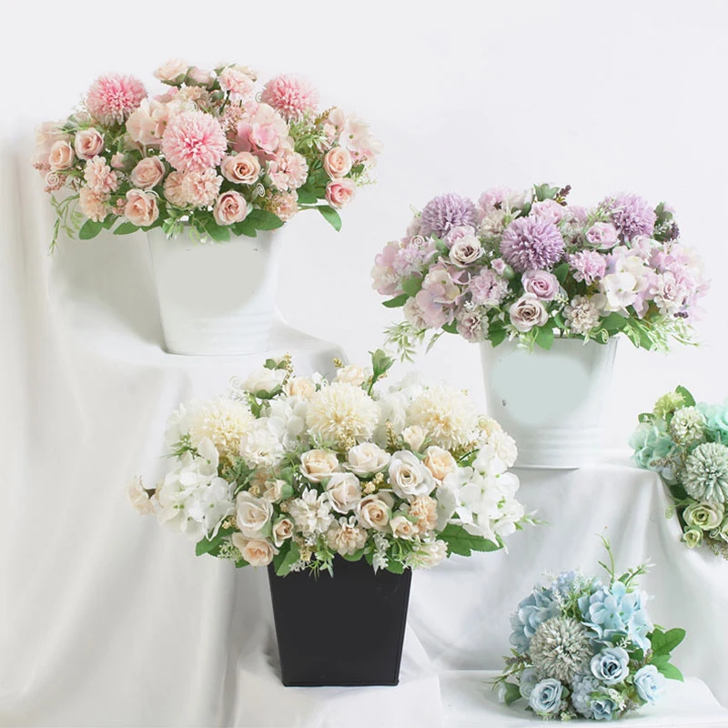 INS Nordic 7 Heads Hydrangea Flowers Artificial Bouquet Silk Blooming Fake Rose Hand Flower Wedding Decor For Party Home Office
INS Nordic 7 Heads Hydrangea Flowers Artificial Bouquet Silk Blooming Fake Rose Hand Flower Wedding Decor For Party Home Office