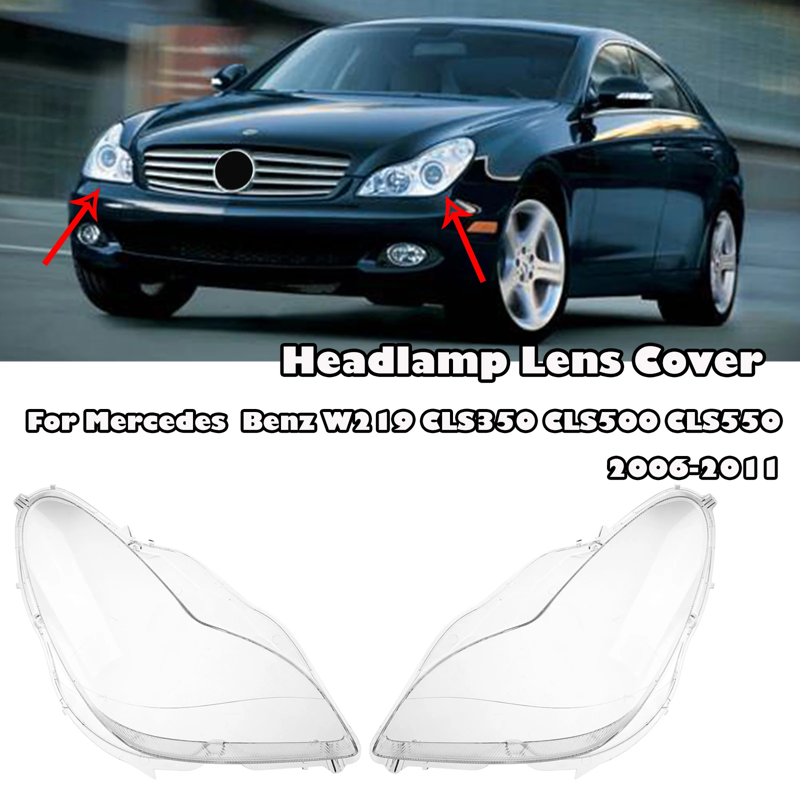 Car Headlamp Lens Headlight Cover Left Right A2198202961 A2198203061 for Benz W219 CLS350 CLS500 CLS550 2006-2011 A Pair plastic
Car Headlamp Lens Headlight Cover Left Right A2198202961 A2198203061 for Benz W219 CLS350 CLS500 CLS550 2006-2011 A Pair plastic