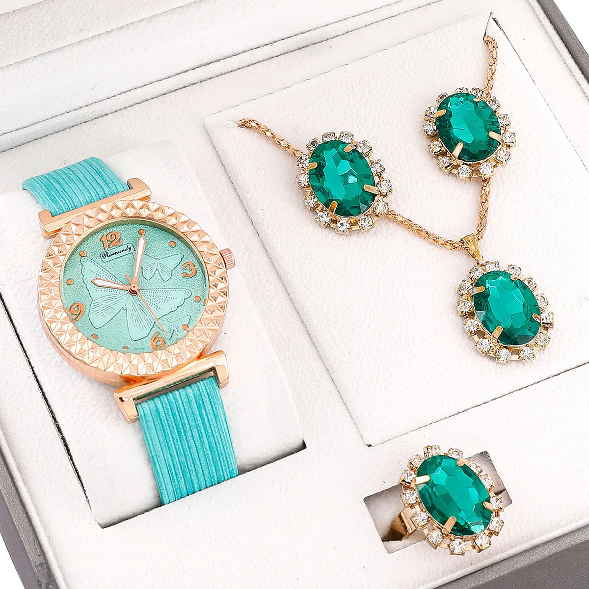 Women's Watch+Necklace+Ring+Earrings Set Female's Gift for Mother's Day Gift for Dad Boyfriend Good-looking PU Strap THJ99
Women's Watch+Necklace+Ring+Earrings Set Female's Gift for Mother's Day Gift for Dad Boyfriend Good-looking PU Strap THJ99