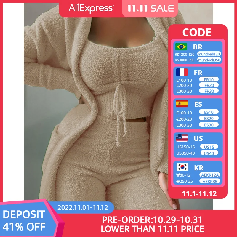 2022 New Autumn Winter Women's Velvet Pajamas Set Crop Top+Long Pants+Coat 3 Pieces Suit Warm Soft Fleece Homewear Pyjamas S-3XL
2022 New Autumn Winter Women's Velvet Pajamas Set Crop Top+Long Pants+Coat 3 Pieces Suit Warm Soft Fleece Homewear Pyjamas S-3XL