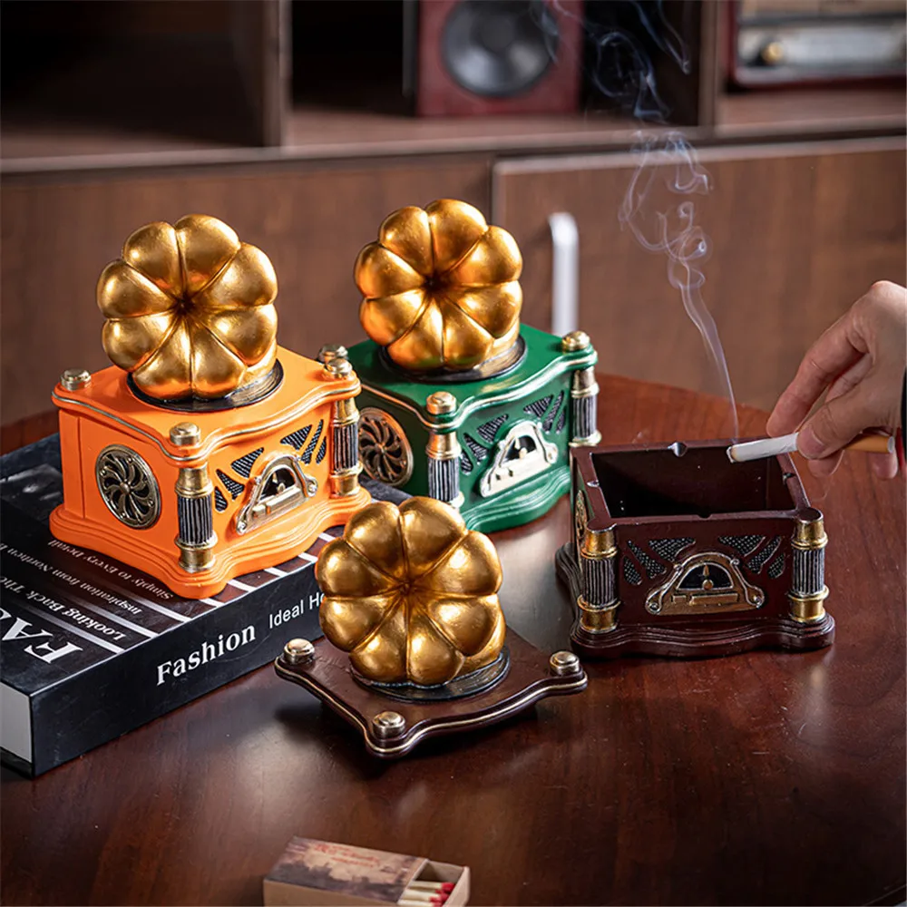 Creative Retro Gramophone Ashtray with Lid Invisible Ash Tray Home Decoration Gadgets Smoking Accessories Gift for Boyfriend
Creative Retro Gramophone Ashtray with Lid Invisible Ash Tray Home Decoration Gadgets Smoking Accessories Gift for Boyfriend