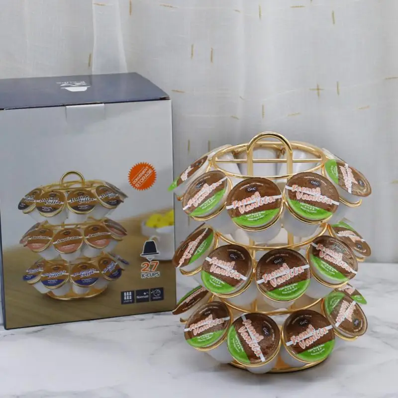 27pcs Coffee Capsules Golden KCUP Compatible With Duoqukusi Capsule Storage Rack 360°rotating Coffee Capsule Holder for home
27pcs Coffee Capsules Golden KCUP Compatible With Duoqukusi Capsule Storage Rack 360°rotating Coffee Capsule Holder for home