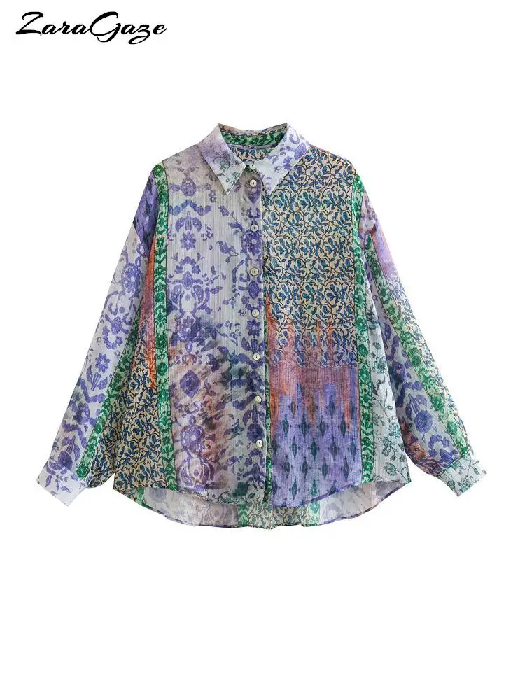 Summer Floral Printed Blouse Women Buttons Turn Down Collar Long Sleeve High Low Hem Loose Shirt Casual Female Oversize Top
Summer Floral Printed Blouse Women Buttons Turn Down Collar Long Sleeve High Low Hem Loose Shirt Casual Female Oversize Top