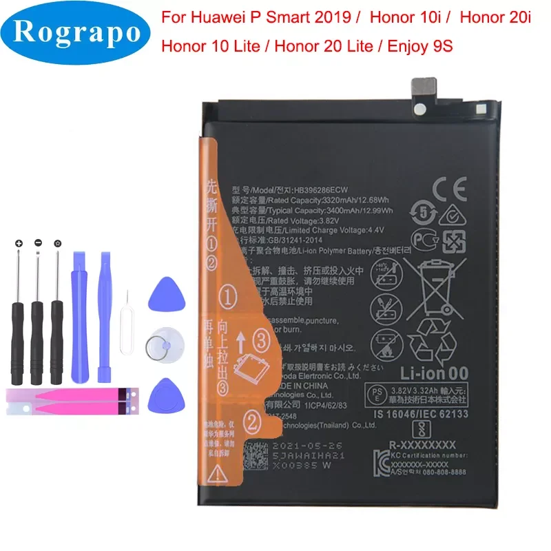 NEW2023 Original 3400mAh HB396286ECW Battery For Huawei 10i 20i / 10 20 Lite / P smart 2019 HRY-LX1MEB POT LX2 LX1T Mobile Phon
NEW2023 Original 3400mAh HB396286ECW Battery For Huawei 10i 20i / 10 20 Lite / P smart 2019 HRY-LX1MEB POT LX2 LX1T Mobile Phon