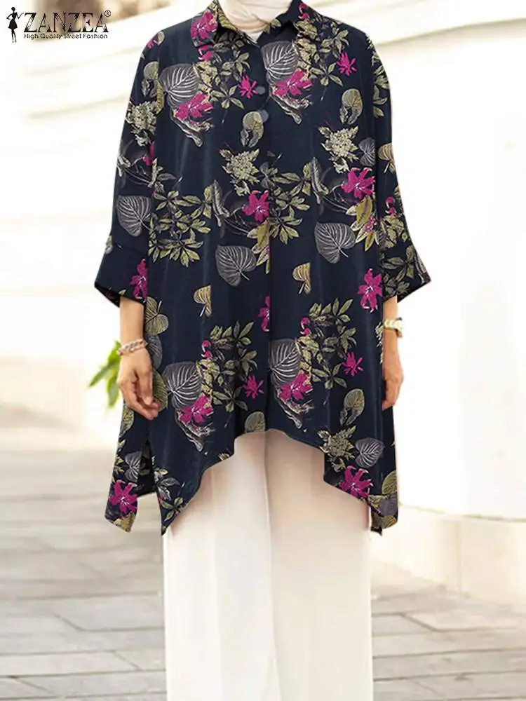 Women Muslim Blouses Kaftan Printed Tops ZANZEA Casual Long Sleeve IrregularTops Female Marocain Turkish Floral Tunic Oversized
Women Muslim Blouses Kaftan Printed Tops ZANZEA Casual Long Sleeve IrregularTops Female Marocain Turkish Floral Tunic Oversized