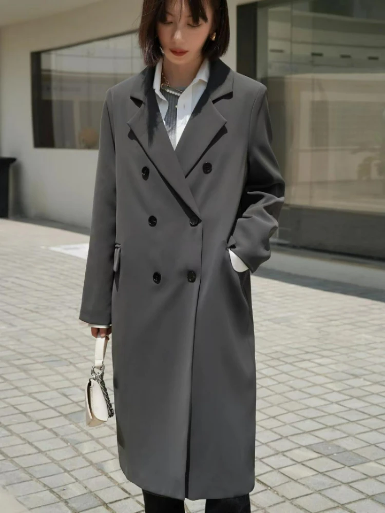 High Grade Gray Trench Coat Extended Suit Trench Coat Women's Autumn and Winter 2023 New Popular British Retro Overcoat
High Grade Gray Trench Coat Extended Suit Trench Coat Women's Autumn and Winter 2023 New Popular British Retro Overcoat