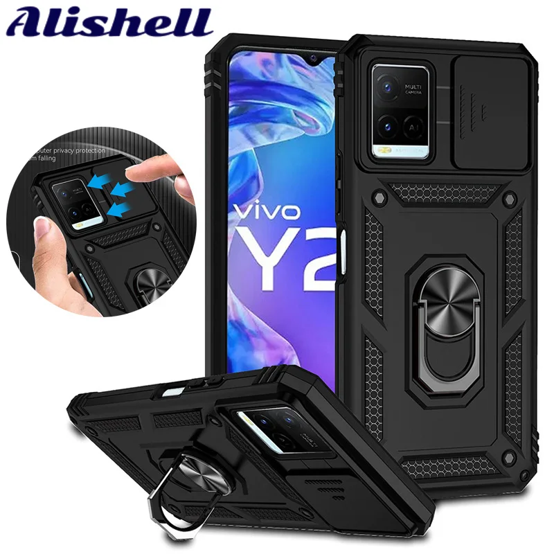 Alishell Shockproof Phone Case For VIVO Y20 Y21 Military Grade Anti-Fall Push Window Ring Holder Protective Cover For VIVO Y33S
Alishell Shockproof Phone Case For VIVO Y20 Y21 Military Grade Anti-Fall Push Window Ring Holder Protective Cover For VIVO Y33S
