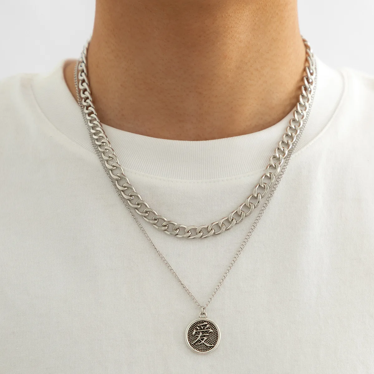 Chinese Word Love New Vintage Fashion Silver Color Multilevel Chain Pendant Necklaces For Women Female Boho Jewelry Gift
Chinese Word Love New Vintage Fashion Silver Color Multilevel Chain Pendant Necklaces For Women Female Boho Jewelry Gift