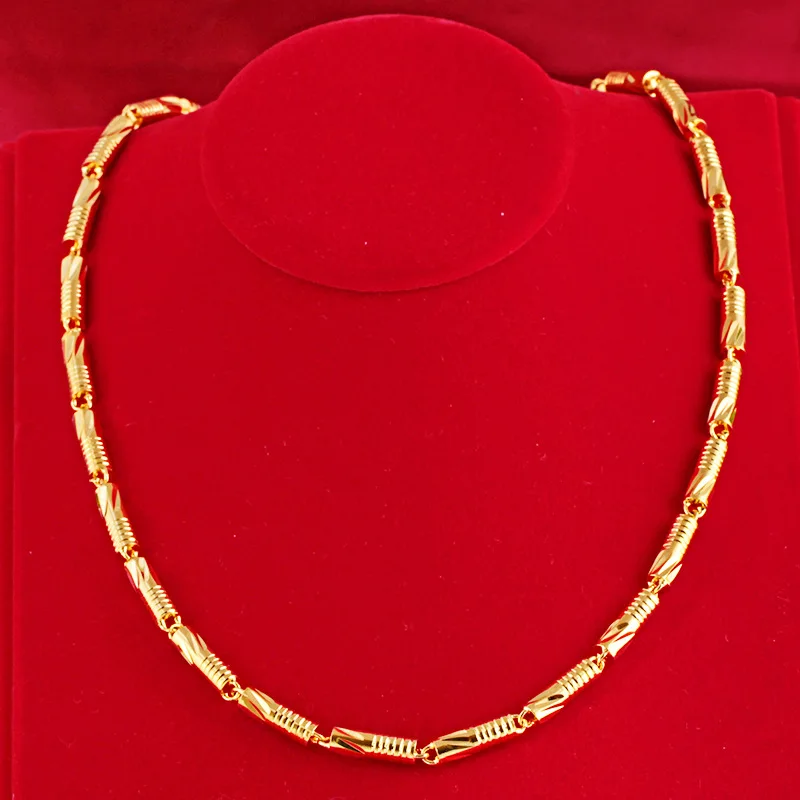 Classical 18k Yellow gold plated Necklace for Men Solid Bead Shape Necklace Chain Wedding Engagement Jewelry Gifts 2021 Trend
Classical 18k Yellow gold plated Necklace for Men Solid Bead Shape Necklace Chain Wedding Engagement Jewelry Gifts 2021 Trend