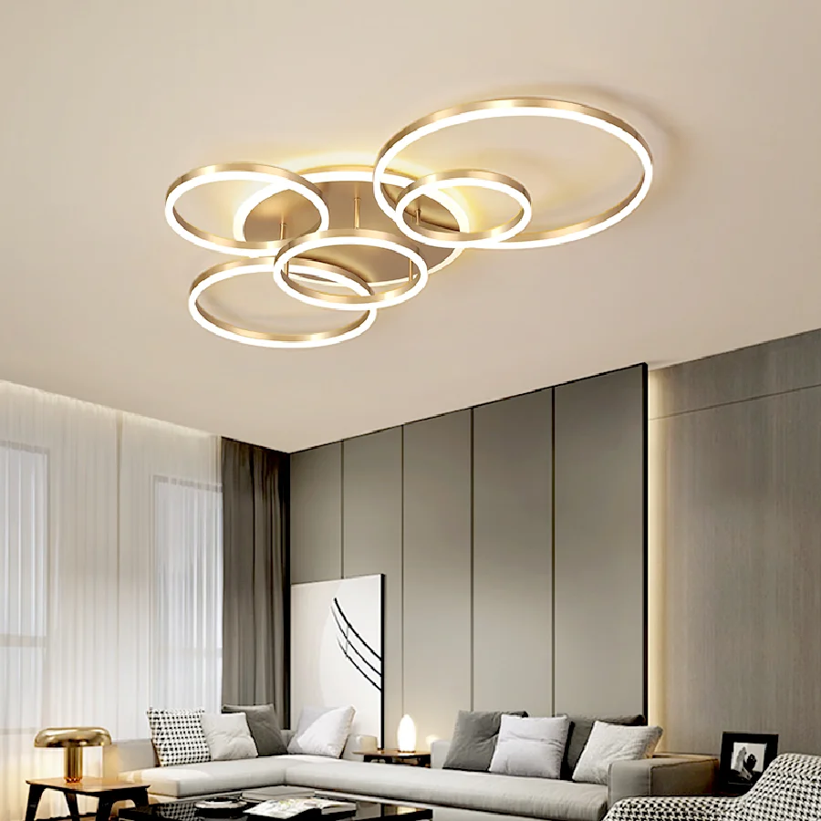 Remote Controller 2/3/5/6 Circle Rings Modern led Chandelier For living Room LED Plafon Decor Bedroom Lamps Fixture Gold color
Remote Controller 2/3/5/6 Circle Rings Modern led Chandelier For living Room LED Plafon Decor Bedroom Lamps Fixture Gold color