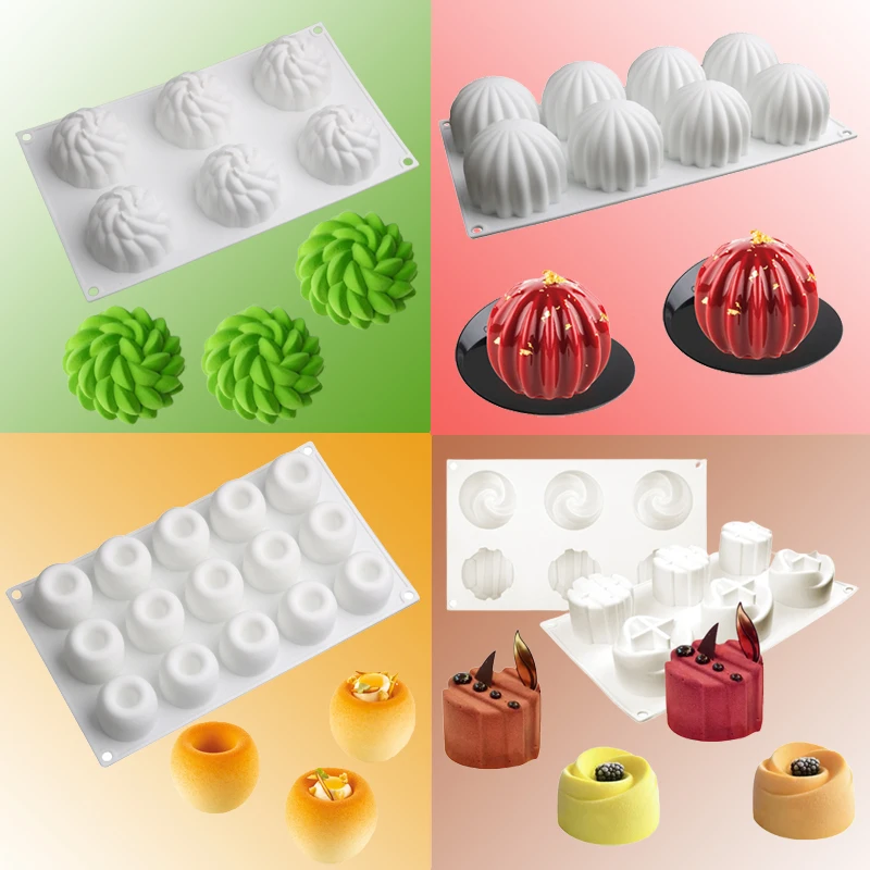 

SHENHONG Non Stick Cake Molds Silicone Cake Moulds Pastry Baking Tools Food Grade French Mousse Dessert Form Kitchen Bakeware