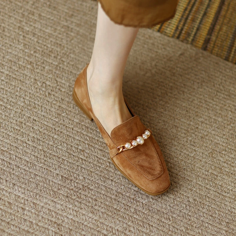 NEW Spring Women Loafers Round Toe Chunky Shoes Sheep Suede Shoes for Women Pearl Concise Women Pumps Low Heel zapatos de mujer
NEW Spring Women Loafers Round Toe Chunky Shoes Sheep Suede Shoes for Women Pearl Concise Women Pumps Low Heel zapatos de mujer