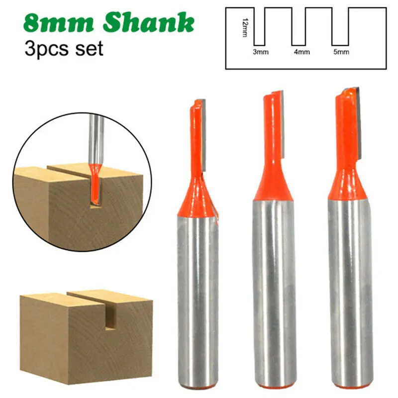 3Pcs 8mm Shank Straight Router Bit Tungsten Carbide Single Flute Bit Wood Milling Cutter for Industrial Woodwork Tool
3Pcs 8mm Shank Straight Router Bit Tungsten Carbide Single Flute Bit Wood Milling Cutter for Industrial Woodwork Tool