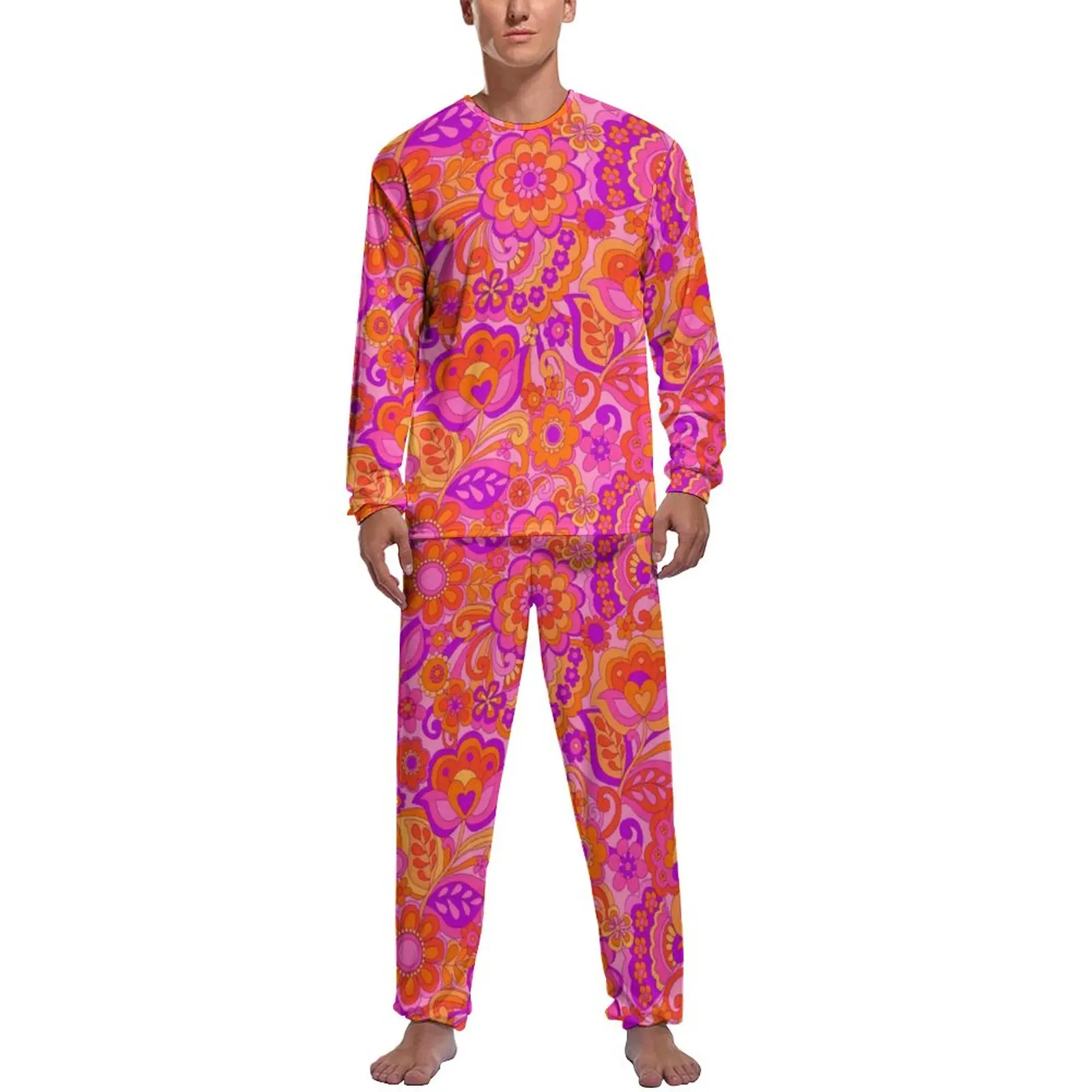 Pink Flower Power Pajamas Men 60s Inspired Happy Design Cute Sleepwear Daily Long Sleeves 2 Pieces Casual Custom Pajama Sets
Pink Flower Power Pajamas Men 60s Inspired Happy Design Cute Sleepwear Daily Long Sleeves 2 Pieces Casual Custom Pajama Sets