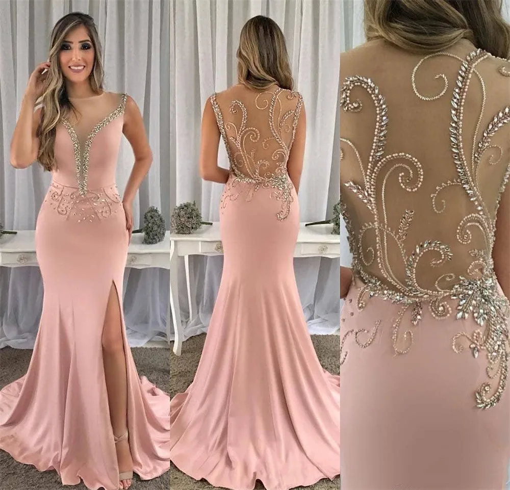 Sexy Delicate Crystal Beaded Trumpet Evening Dresses Custom Made Mermaid Sweep Train Long Gowns
Sexy Delicate Crystal Beaded Trumpet Evening Dresses Custom Made Mermaid Sweep Train Long Gowns