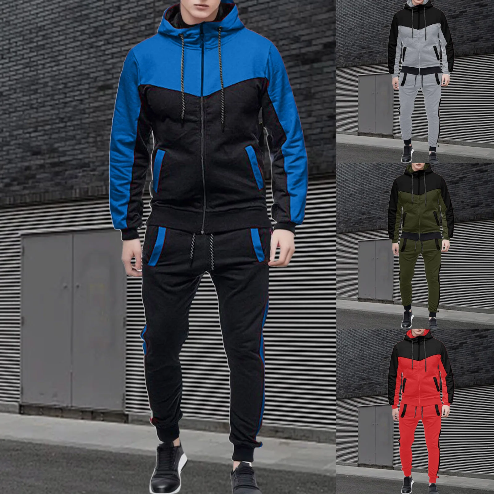 Mens Autumn And Winter Casual Color Matching Hoodie Sports Cardigan Set Complete Tuxedo
Mens Autumn And Winter Casual Color Matching Hoodie Sports Cardigan Set Complete Tuxedo