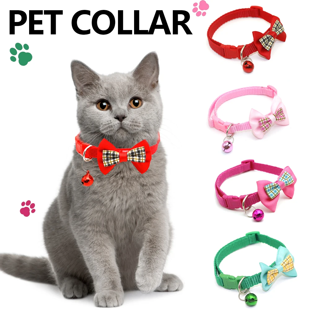 Nylon Cat Collar Solid Color Bowknot Puppy Chihuahua Collars with Bell Adjustable Safety Buckle Cats Bow Tie Pets Accessories
Nylon Cat Collar Solid Color Bowknot Puppy Chihuahua Collars with Bell Adjustable Safety Buckle Cats Bow Tie Pets Accessories