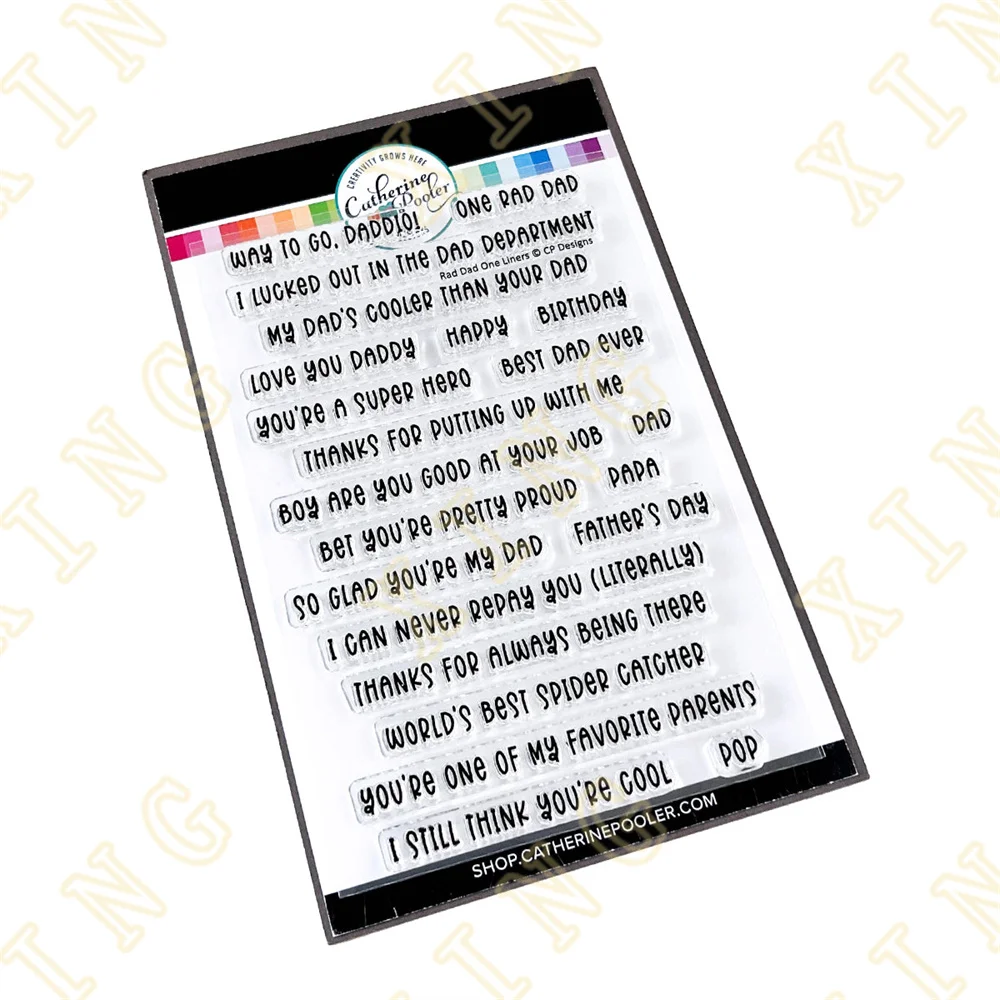 2023 New Rad Dad One Liners Clear Silicone Stamps Scrapbook Diary Decoration Embossing Template DIY Greeting Card Handmade
2023 New Rad Dad One Liners Clear Silicone Stamps Scrapbook Diary Decoration Embossing Template DIY Greeting Card Handmade