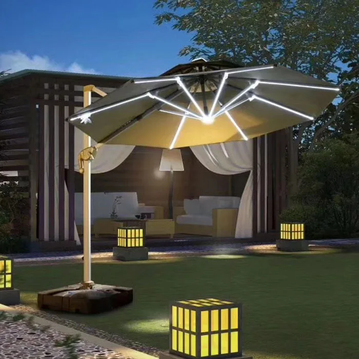 Outdoor furniture community garden villa round Roman umbrella with light square outdoor leisure
Outdoor furniture community garden villa round Roman umbrella with light square outdoor leisure