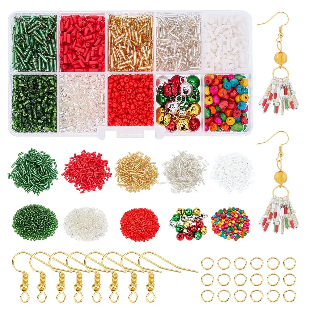 1 Box DIY Christmas Theme Dangle Earrings Making Kits Mixed Color Loose Beads Iron Findings Jewelry Set Xmas Handcraft Supplies
1 Box DIY Christmas Theme Dangle Earrings Making Kits Mixed Color Loose Beads Iron Findings Jewelry Set Xmas Handcraft Supplies