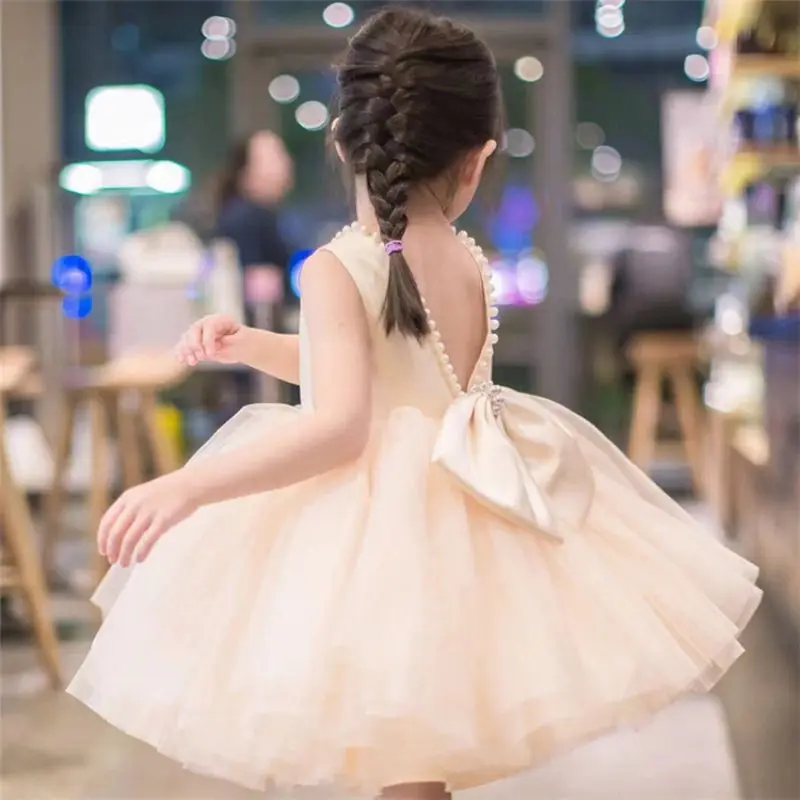 Fashion Baby Girl Elegant Princess Dress Big Bow TUTU Vestido Child Pearl Bubble Skirt Ball Gown Party Birthday Girl Clothes 
Fashion Baby Girl Elegant Princess Dress Big Bow TUTU Vestido Child Pearl Bubble Skirt Ball Gown Party Birthday Girl Clothes