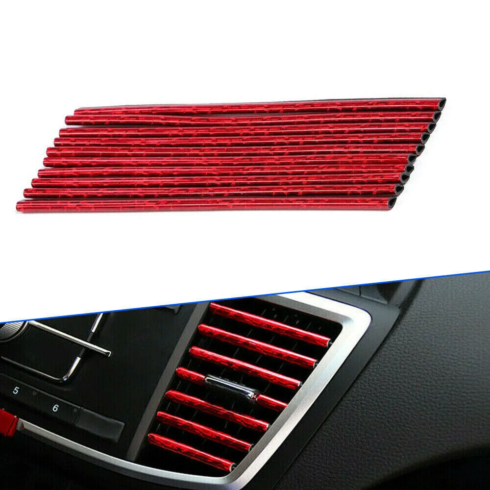 

Cover Strip 20cm/strip Accessories Air Conditioner Interior Outlet 10Pcs PVC Parts Personality Stripes Car Access