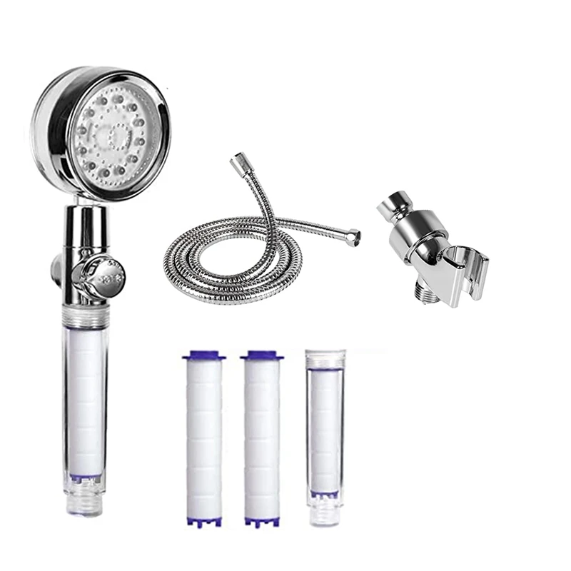 1 Set Handheld Shower Heads With Hose, Holder & 3 Filters, 3 Water Temperature-Controlled
1 Set Handheld Shower Heads With Hose, Holder & 3 Filters, 3 Water Temperature-Controlled