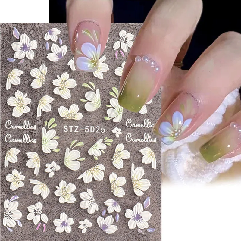 1 Sheet Camellia Flower Nail Art 5D Stickers Nail Decals Floral Manicure Design DIY Jasmine 3D Accessories
1 Sheet Camellia Flower Nail Art 5D Stickers Nail Decals Floral Manicure Design DIY Jasmine 3D Accessories