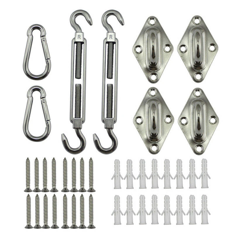 Stainless Steel Sun Shade Sail Hardware Kit Anti-Rust Garden Outdoor Patio Lawn Shade Sail Canopy Installation Accessories
Stainless Steel Sun Shade Sail Hardware Kit Anti-Rust Garden Outdoor Patio Lawn Shade Sail Canopy Installation Accessories