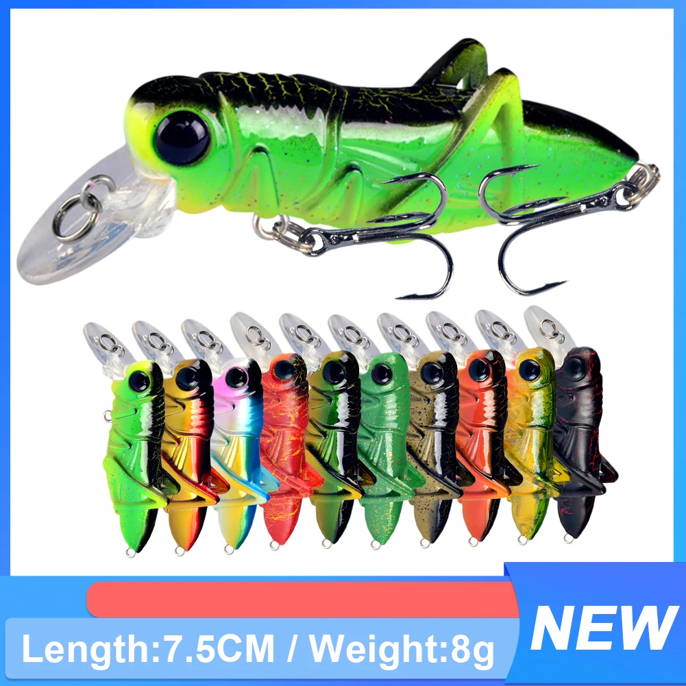 Fishing Lure Grasshopper Artificial Crankbait 75mm 8g Fishing Bait Crickhopper Topwater Bass Minnow With 2 Treble Fishing Tackle
Fishing Lure Grasshopper Artificial Crankbait 75mm 8g Fishing Bait Crickhopper Topwater Bass Minnow With 2 Treble Fishing Tackle