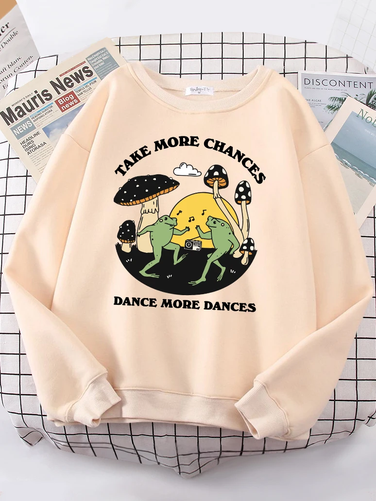Take More Chances Two Dancing Frogs Large Mushroom Hoodie Loose Casual Clothes Fleece Women Hooded Street O-Neck Girl Sweatshirt
Take More Chances Two Dancing Frogs Large Mushroom Hoodie Loose Casual Clothes Fleece Women Hooded Street O-Neck Girl Sweatshirt
