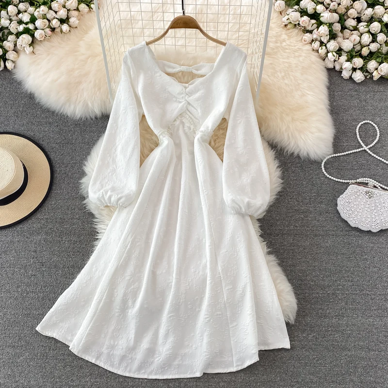 Fitaylor New Autumn A Line Square Collar Chiffon Pullover Mid-Calf Women Dresses Casual Solid Slim Full Lady Dress
Fitaylor New Autumn A Line Square Collar Chiffon Pullover Mid-Calf Women Dresses Casual Solid Slim Full Lady Dress
