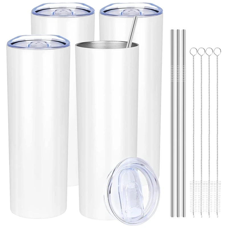 4 Pack Stainless Steel Skinny Tumbler With Straws 20Oz Double Wall Vacuum Insulated Tumbler Cups With Lid
4 Pack Stainless Steel Skinny Tumbler With Straws 20Oz Double Wall Vacuum Insulated Tumbler Cups With Lid