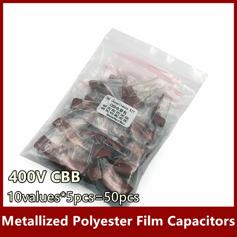 10values*5pcs=50pcs 400V 10nF ~ 3.3UF Metallized Polyester Film Capacitors CBB Assortment Kit
10values*5pcs=50pcs 400V 10nF ~ 3.3UF Metallized Polyester Film Capacitors CBB Assortment Kit