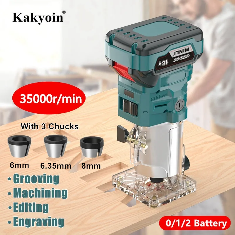 35000r/min Electric Trimmer Router Wood Milling Machine with 3 Chucks 6/6.35/8mm Carpentry Trimming Tools Laminate Trimmer
35000r/min Electric Trimmer Router Wood Milling Machine with 3 Chucks 6/6.35/8mm Carpentry Trimming Tools Laminate Trimmer
