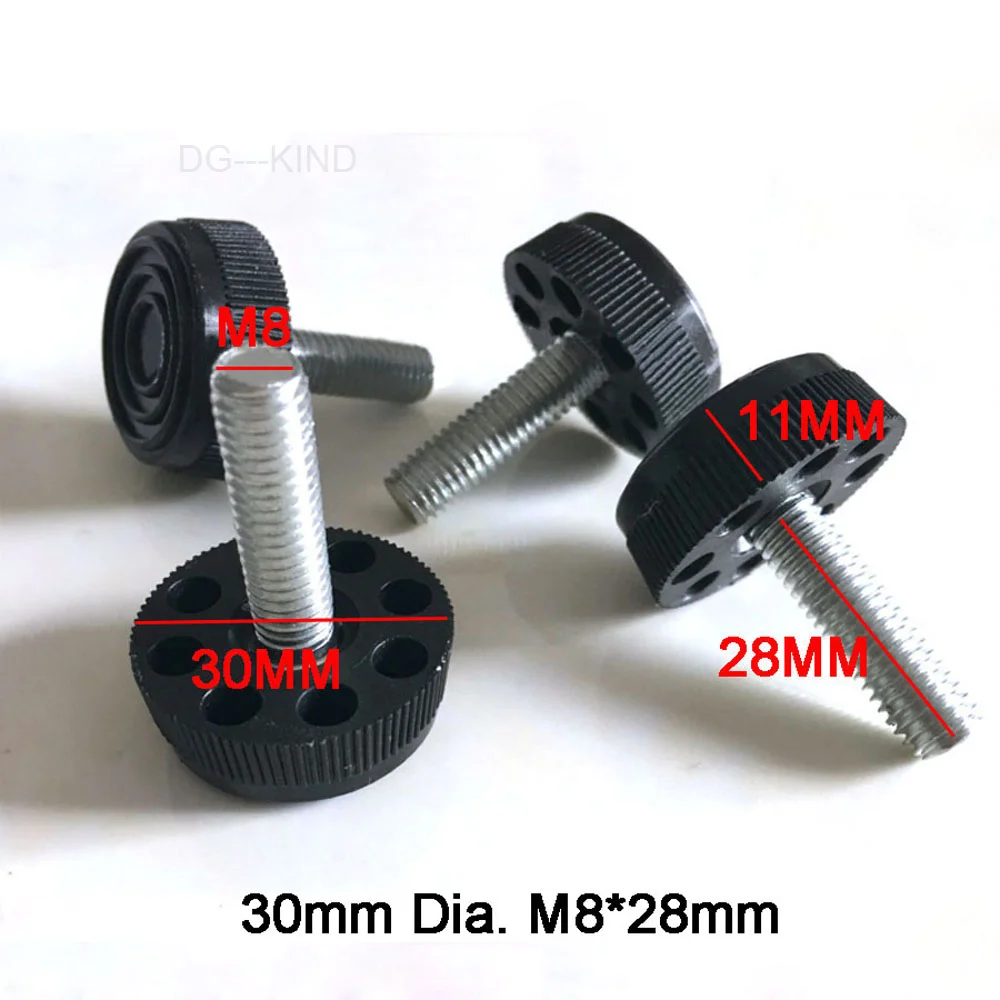 

4 pieces leveling machine feet 30mm dia m8 x 10mm/13mm/18mm/28mm/38mm height adjustable screw