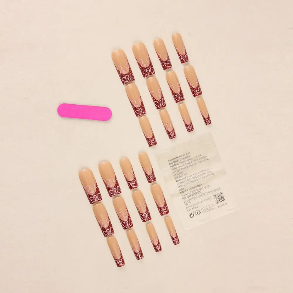 24pcs Square Shape Love Fake Nails Fashion Full Cover Long Length Press on Nails Wine Red False Nail Girl
24pcs Square Shape Love Fake Nails Fashion Full Cover Long Length Press on Nails Wine Red False Nail Girl
