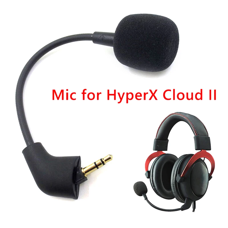 Запасной игровой микрофон 3,5 мм для Kingston HyperX Cloud 2 II X Core, серебристые игровые аксессуары для гарнитуры