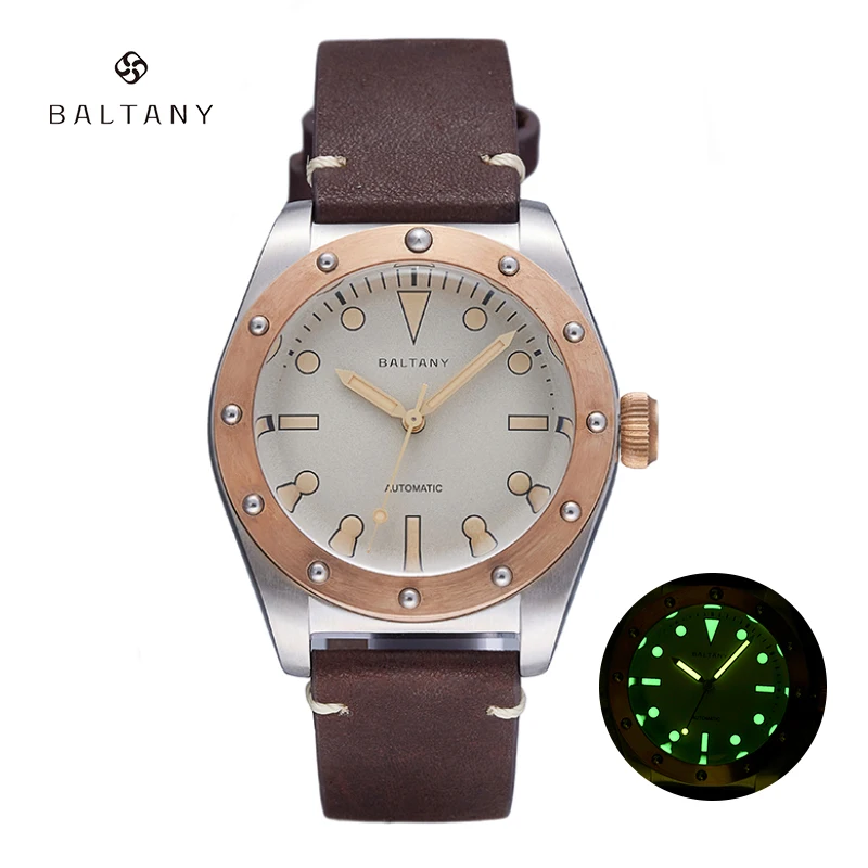 Baltany Watch For Men Vintage Bronze Stainless Steel Case 200M Waterproof Leather Strap NH38 Automatic Mechanical Wristwatches
Baltany Watch For Men Vintage Bronze Stainless Steel Case 200M Waterproof Leather Strap NH38 Automatic Mechanical Wristwatches