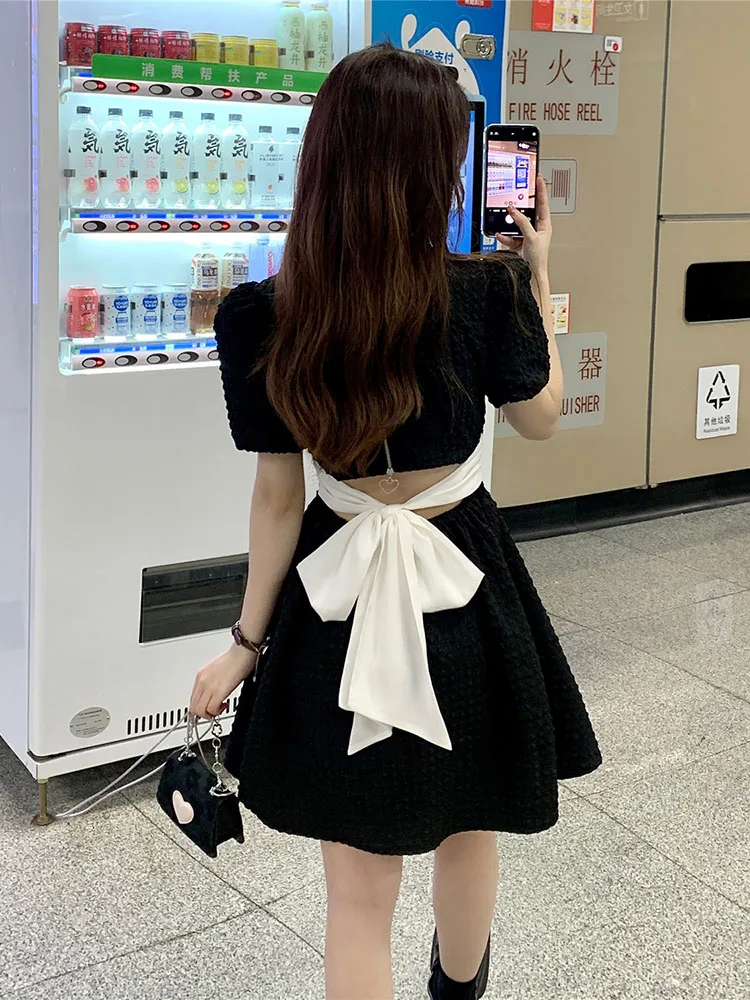 French Bow Pure Desire Spicy Girl Backless Black Dress Children's Waist Temperament Sweet and Spicy Polo Skirt Summer Za Fashion
French Bow Pure Desire Spicy Girl Backless Black Dress Children's Waist Temperament Sweet and Spicy Polo Skirt Summer Za Fashion