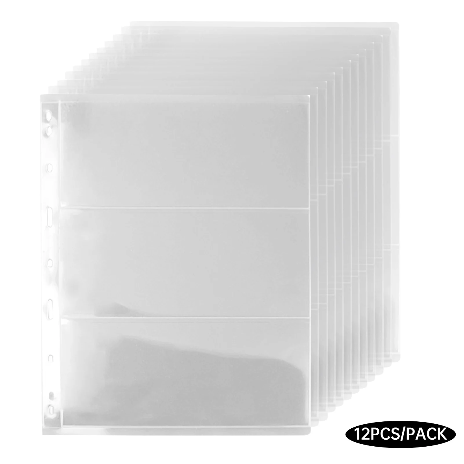 12pcs/pack Organizer Currency Sleeve PVC 9 Holes Stamp Binder Paper Collector Holder Money Collection Page Protector Transparent
12pcs/pack Organizer Currency Sleeve PVC 9 Holes Stamp Binder Paper Collector Holder Money Collection Page Protector Transparent