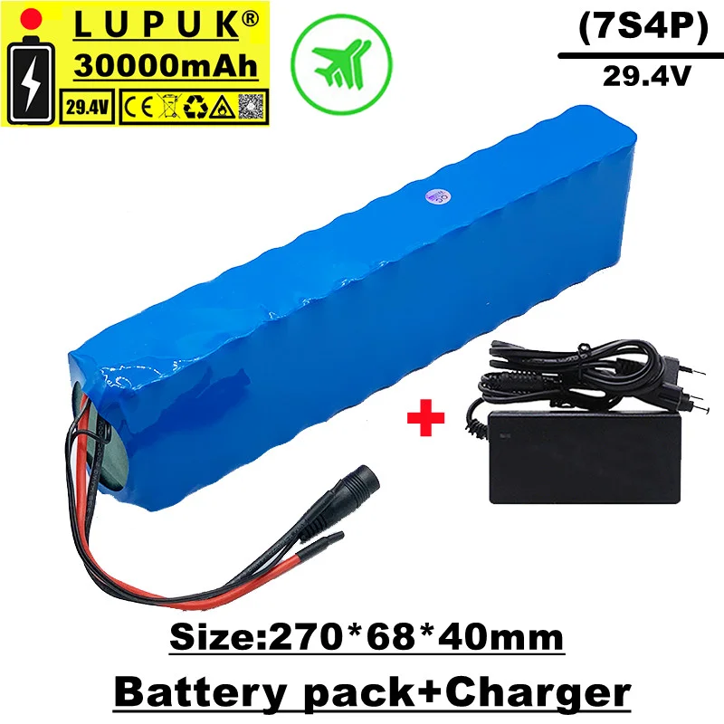 LUPUK-29.4V Battery pack series, 7 series and 4 parallel combinations, 30000 mAh, high power, multiple sizes, free shipping
LUPUK-29.4V Battery pack series, 7 series and 4 parallel combinations, 30000 mAh, high power, multiple sizes, free shipping