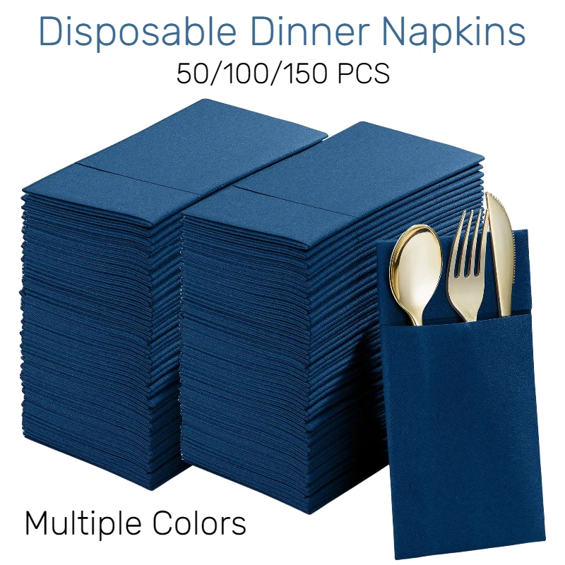 150Pcs 16" Disposable Linen-Feel Dinner Napkin Built-in Flatware Pocket Prefolded Cloth Like Paper Napkin Dinner Wedding Party
150Pcs 16" Disposable Linen-Feel Dinner Napkin Built-in Flatware Pocket Prefolded Cloth Like Paper Napkin Dinner Wedding Party