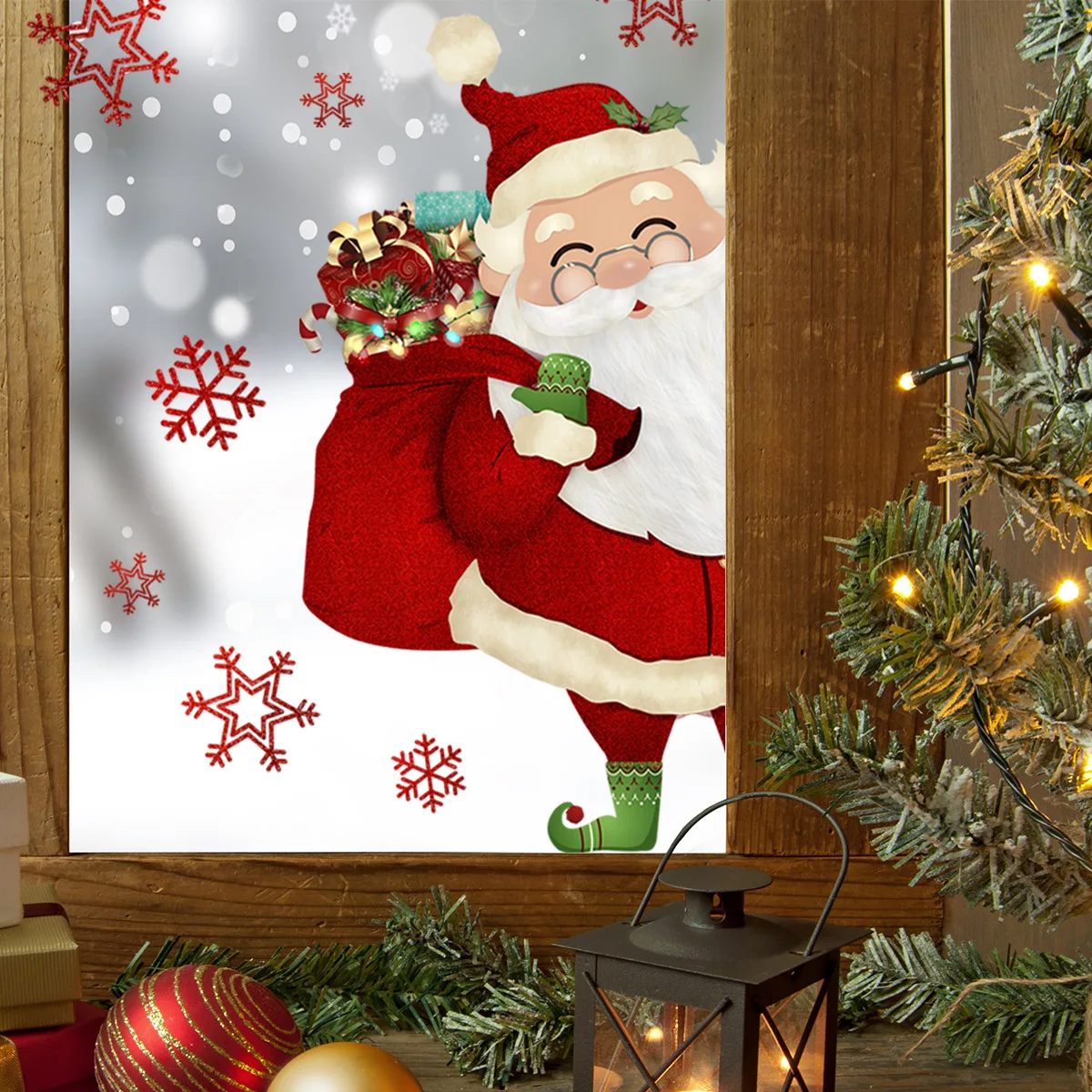 27*40cm Snowflake Santa Claus Cartoon Wall Sticker Electrostatic Sticker Window Double-sided Visual Decorative Wall Sticker
27*40cm Snowflake Santa Claus Cartoon Wall Sticker Electrostatic Sticker Window Double-sided Visual Decorative Wall Sticker