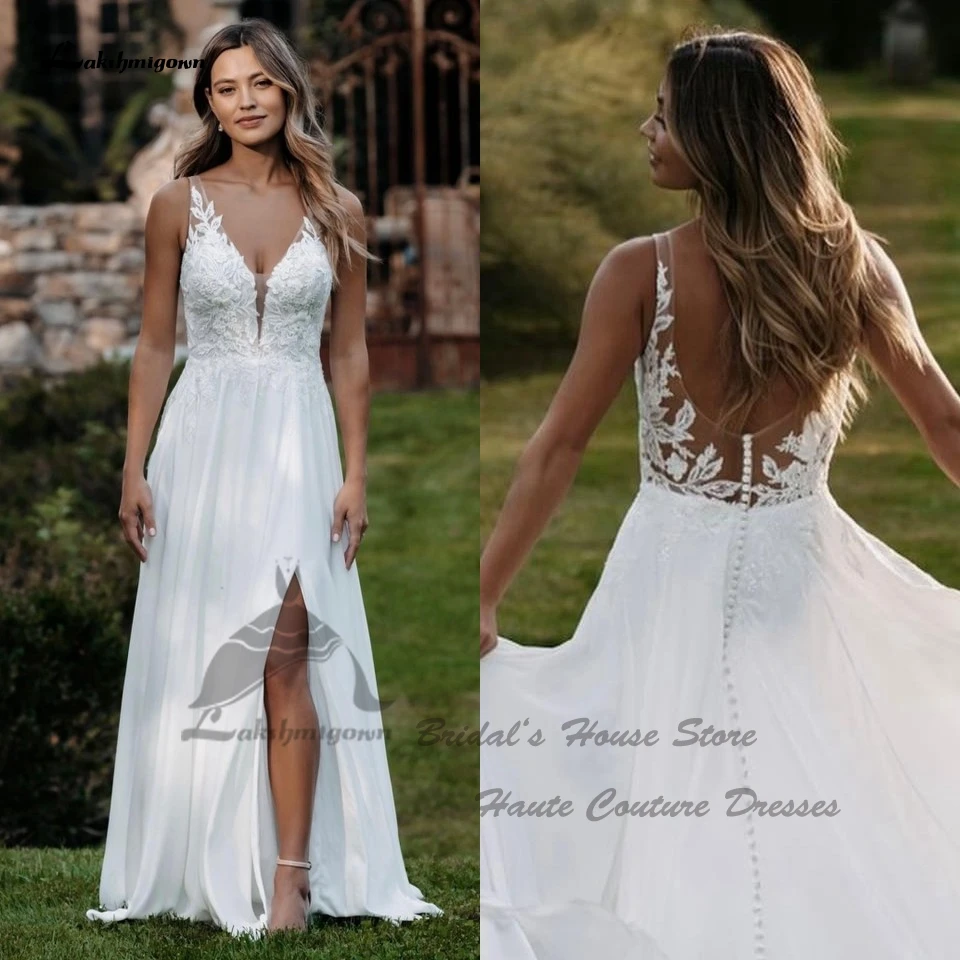 Vestidos Elegant A Line Chiffon Long Beach Wedding Dresses 2023 Open Back Brautkleid Civil Boho Bridal Gowns Side Split
Vestidos Elegant A Line Chiffon Long Beach Wedding Dresses 2023 Open Back Brautkleid Civil Boho Bridal Gowns Side Split