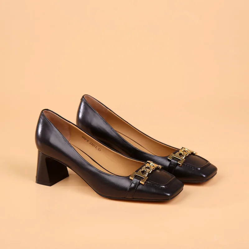 Genuine Leather Fashion Loafers Shallow Mouth Sexy Heels Shoes Square Toe Pumps Elegant Women Dress Shoes
Genuine Leather Fashion Loafers Shallow Mouth Sexy Heels Shoes Square Toe Pumps Elegant Women Dress Shoes