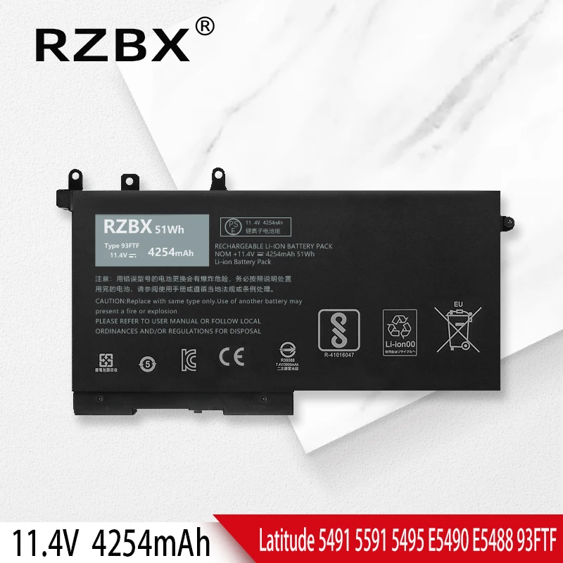 

RZBX NEW 93FTF Laptop Battery For Dell Latitude 5480 5490 5580 5590 5495 5491 E5480 E5490 E5580 E5590 M3520 M3530 4YFVG GJKNX