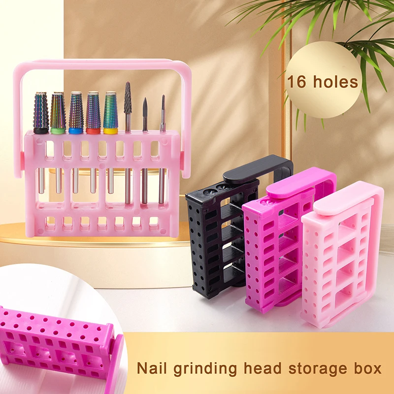 Ящик для хранения фрез для ногтей с 16 отверстиями, кронштейн для шлифовальной головки для ногтей, пылезащитный инструмент, стеллаж для инструментов 
Ящик для хранения фрез для ногтей с 16 отверстиями, кронштейн для шлифовальной головки для ногтей, пылезащитный инструмент, стеллаж для инструментов