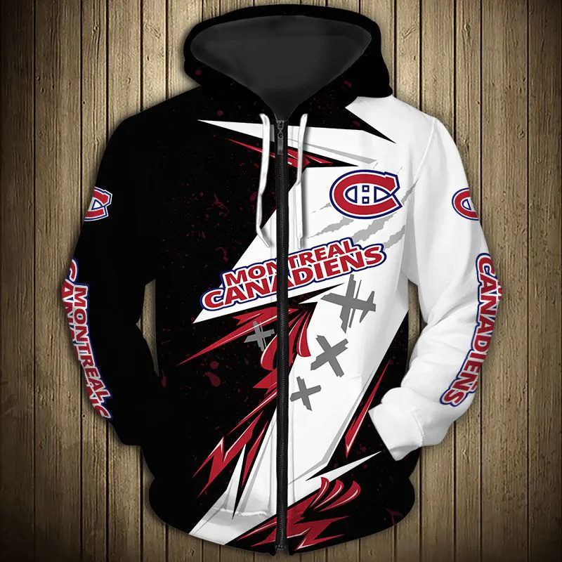 Montreal men's Casual 3D Zipper Hoodie Black And White Geometric Stitching Graffiti Letter Printing Canadiens Sweatshirt
Montreal men's Casual 3D Zipper Hoodie Black And White Geometric Stitching Graffiti Letter Printing Canadiens Sweatshirt
