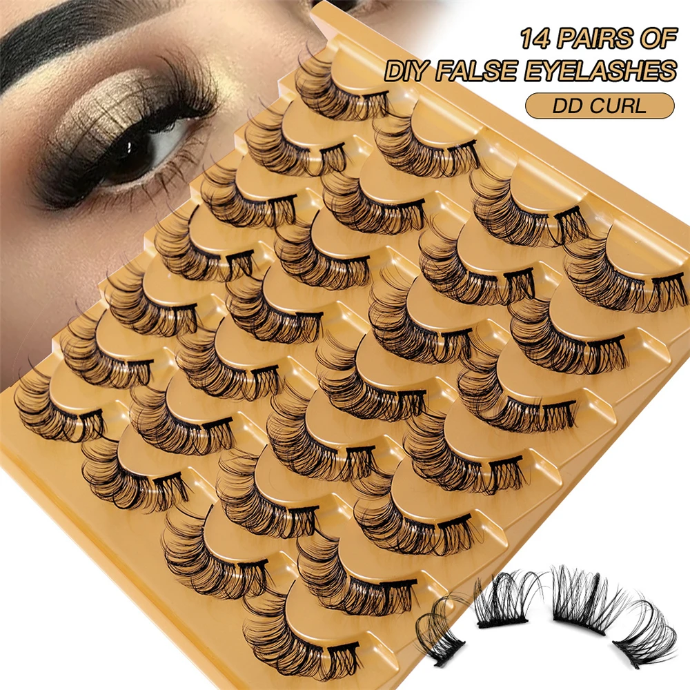 14 Pairs Thick Individual Segmented Fluffy DD Curl False Eyelashes Faux Mink Eye Lashes Extension Black Stem Band Fake Cilios
14 Pairs Thick Individual Segmented Fluffy DD Curl False Eyelashes Faux Mink Eye Lashes Extension Black Stem Band Fake Cilios